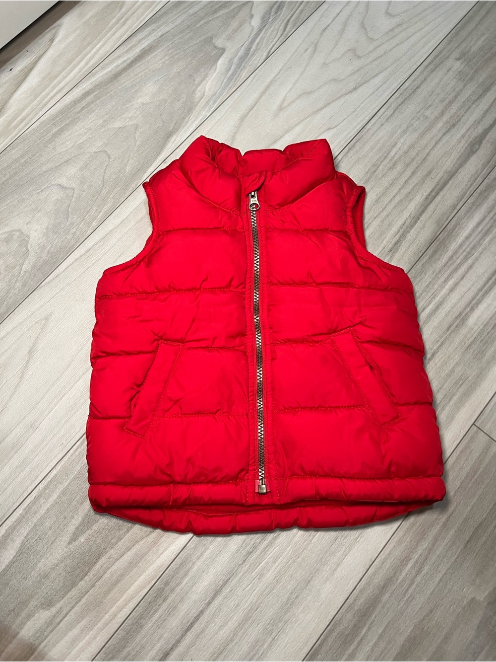 Kids Cherry Red Puffer Vest Sleeveless Jacket
